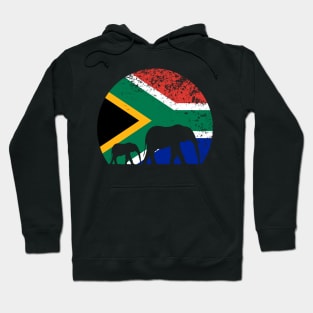 Elephant South Africa Flag Moon on Safari Hoodie